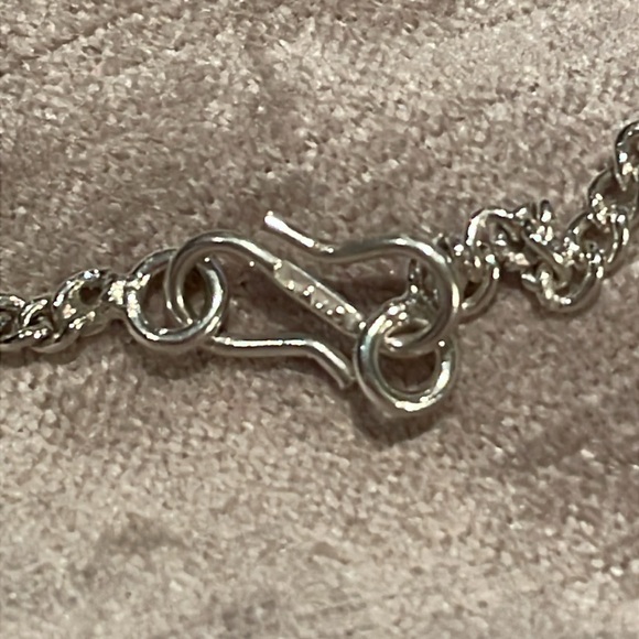 Moonstone Necklace Floral Drop Design Silver Scroll 6 Moonstones V Drop - Picture 4 of 12